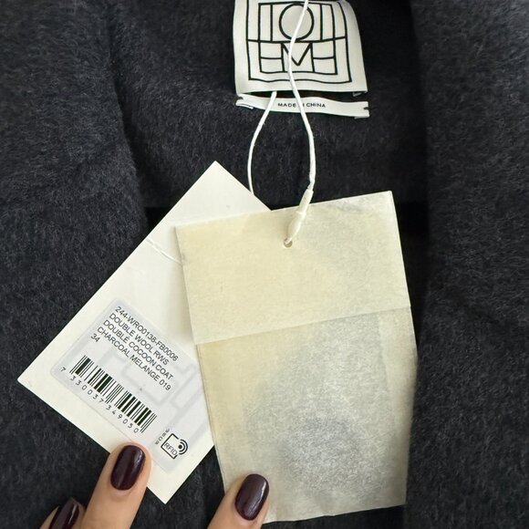 TOTEME Doublé cocoon coat charcoal melange - Picture 3 of 8